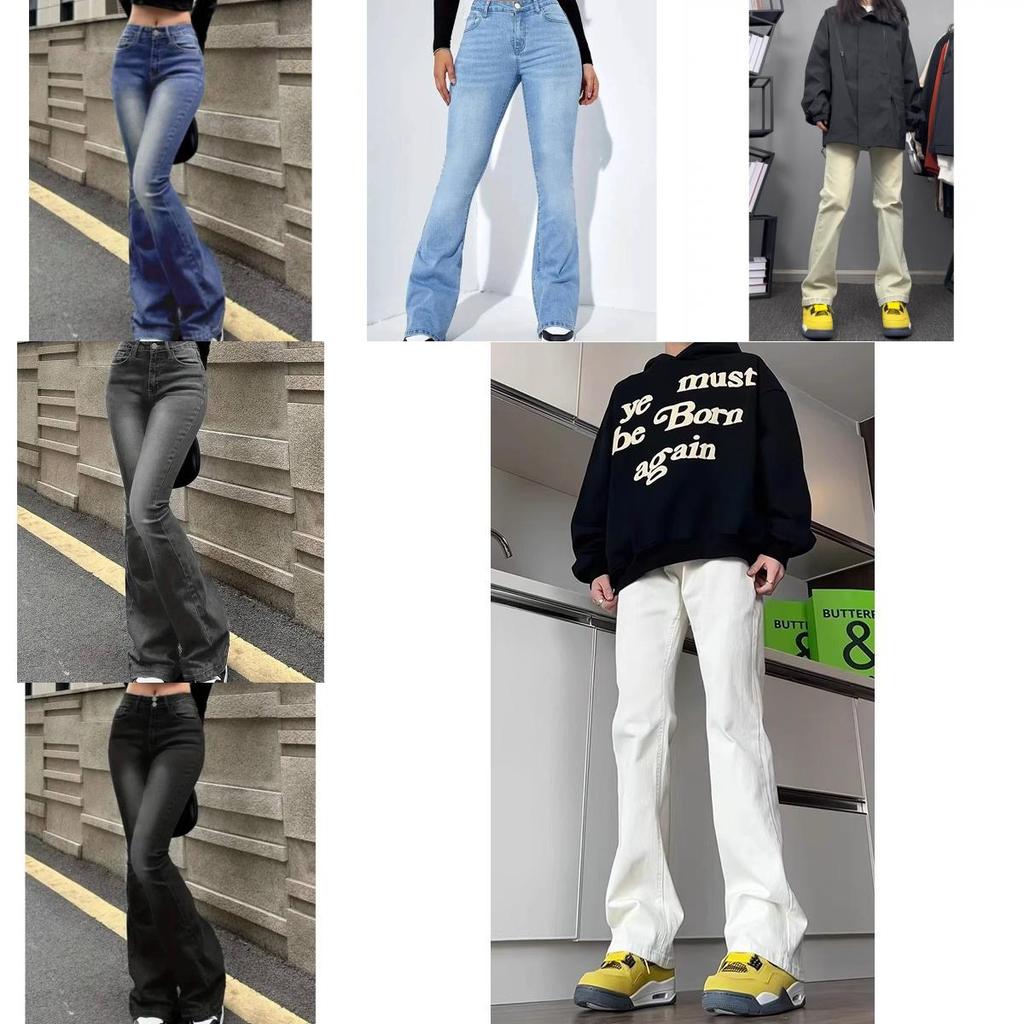 American Retro Wide Leg Denim Pants For Casual Streetwear With Pocket Design For Women