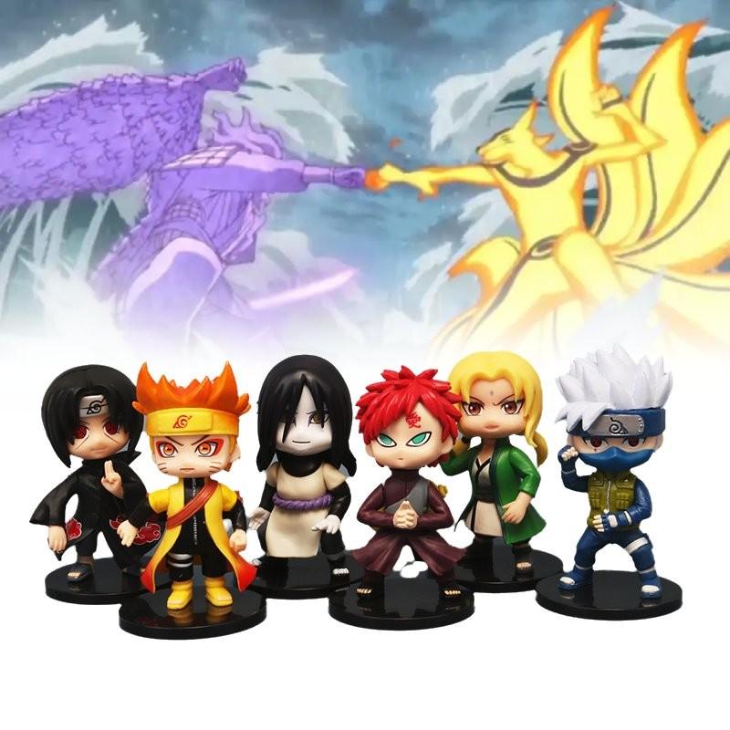 6pcs Cartoon Naruto Character Pvc Toy Model Decoration Child Christmas Gift