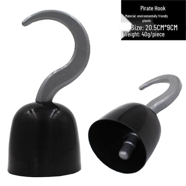 Pirate Costume Accessories: Skull Eye Patch, Hat, Hook, Flag, Telescope, Knife, and Gun for Halloween.