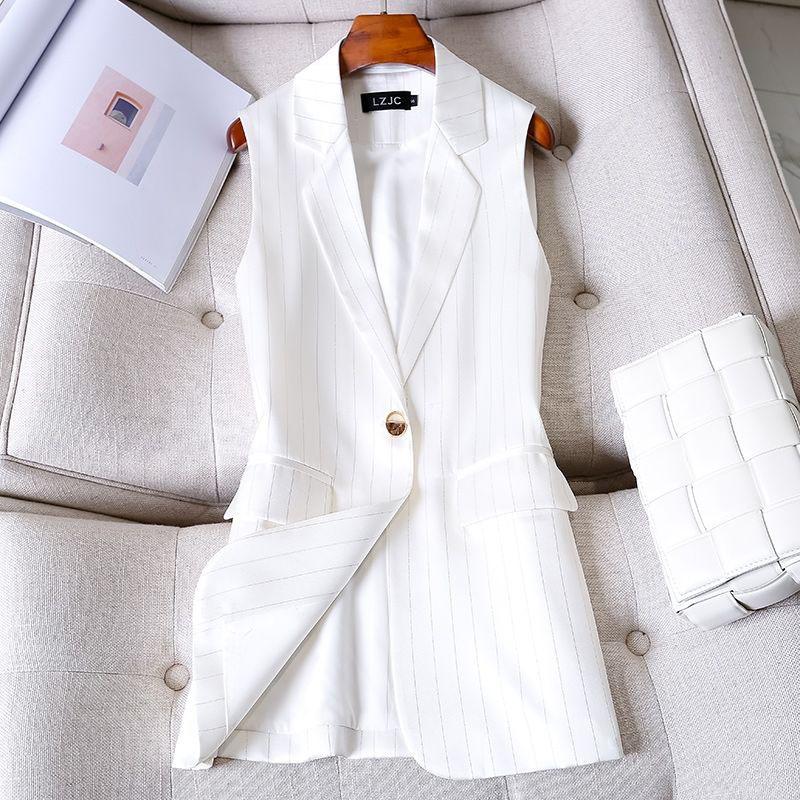 Chaleco de traje de medio cuerpo a rayas Mujer Casual Sin mangas Elegante  Abrigo de oficina Chaqueta Blazer Chaqueta chaleco femenino Regalo de  aniversario comprar a buen precio — entrega gratuita, reseñas