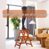 Solid Wood Foldable Ladder with Non-Slip Steps - Multi-Functional, Portable, Stackable, and Ideal for Household Climbing and Storage.