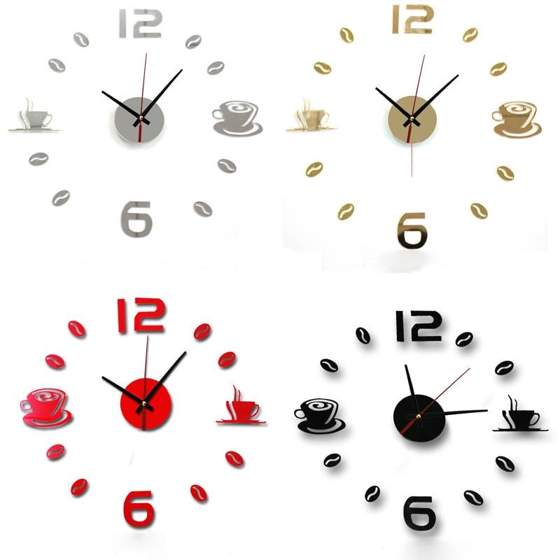 3D Wall Stickers Type Clock DIY Removable Art Decal Sticker Home Living Room Decoration