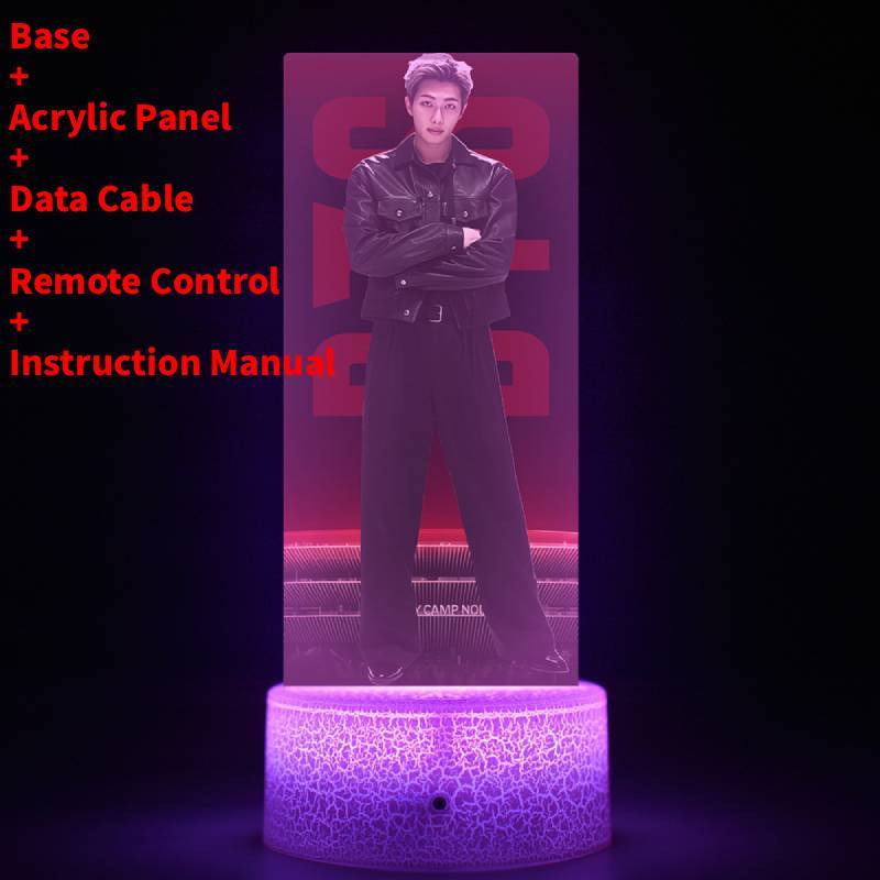 Lumină de noapte LED pentru concertul de revenire al turneului mondial BTS cu telecomandă pentru decorarea camerei și cadou de colecție