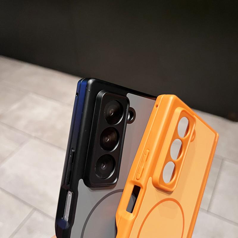 Matte Skin-Friendly Case For Samsung Galaxy Z Fold Special Bright Color Built-in Magnetic Hinge Protection Shockproof Soft Cover