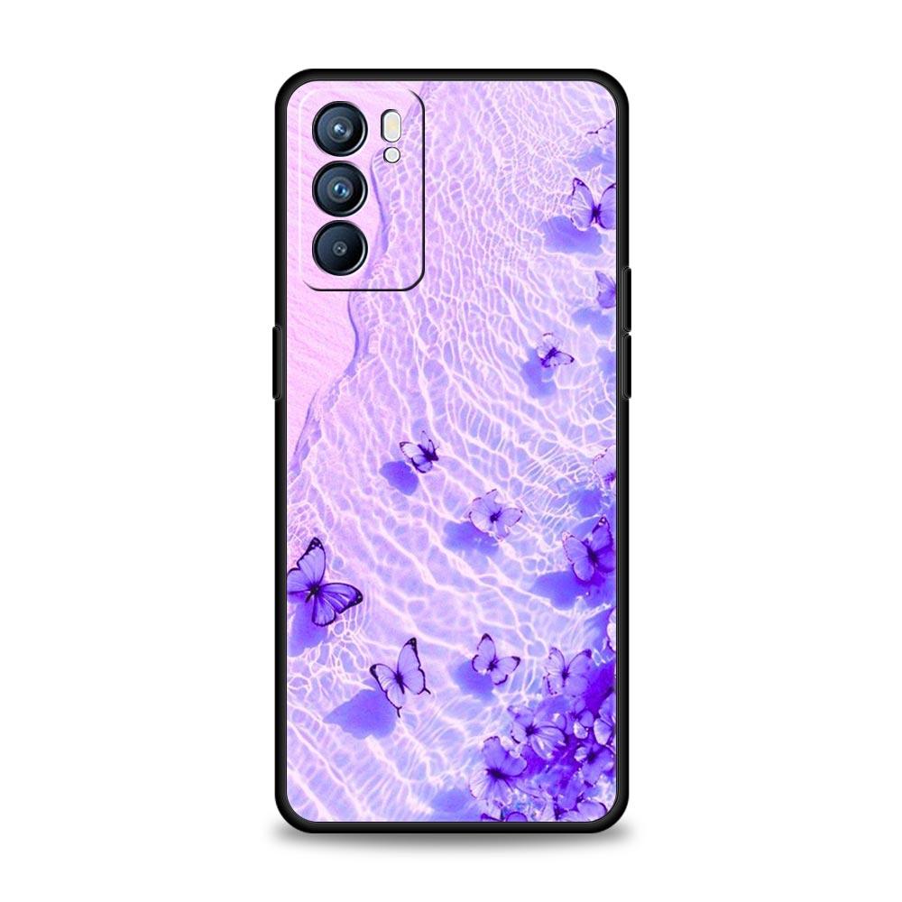 Handyhülle für Oppo Reno13 Reno12 Reno11 F Reno10 Pro A54 A53 A95 A76 A57 A98 A80 A79 5G A78 4G Hülle Blauer Schmetterling Meereswellen