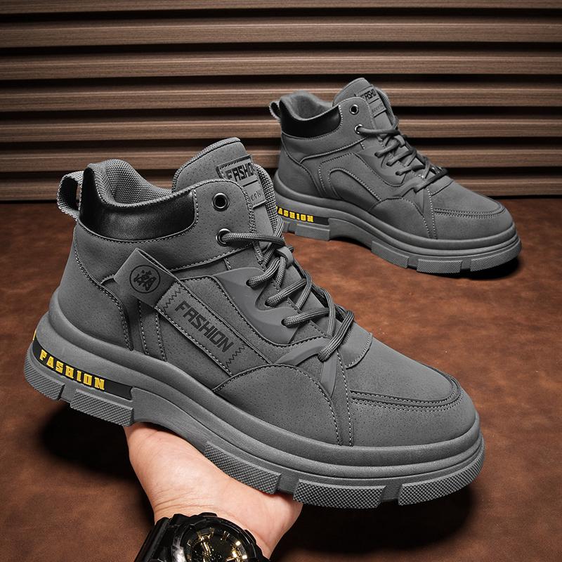 High-top winter velvet thickened warm cotton shoes fur integrated snow boots labor insurance Martin boots