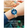 Luxury Elegant Women's Watch Rhinestone Ocean Heart Waterproof Rose Gold Stainless Steel Quartz Women's Fashion Birthday Gift