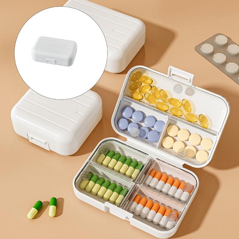 Portable Pills Organizers Travel Friendly Mini Size Leak Proof Compartments for Daily Medication Storage