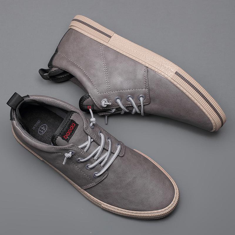 High Quality Leather Fashion All Black Sneakers Men Zapatos Hombre Men Casual Flats Shoes 2024 New