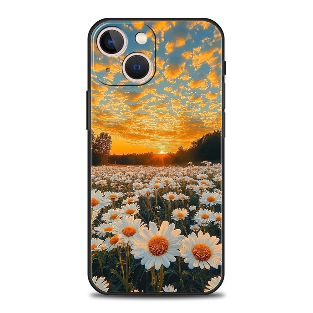 Phone Case For iPhone 17 16e 15 14 13 12 11 Pro Max SE 7 8 Plus Shell iPhone 16 Soft TPU Cover Soft Pale Little Flower