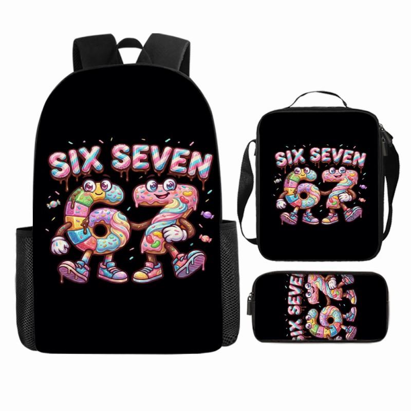 Cartoon Brainrot-Themed Backpack Crossbody Bag Pencil Case School Kids Ages 10-12