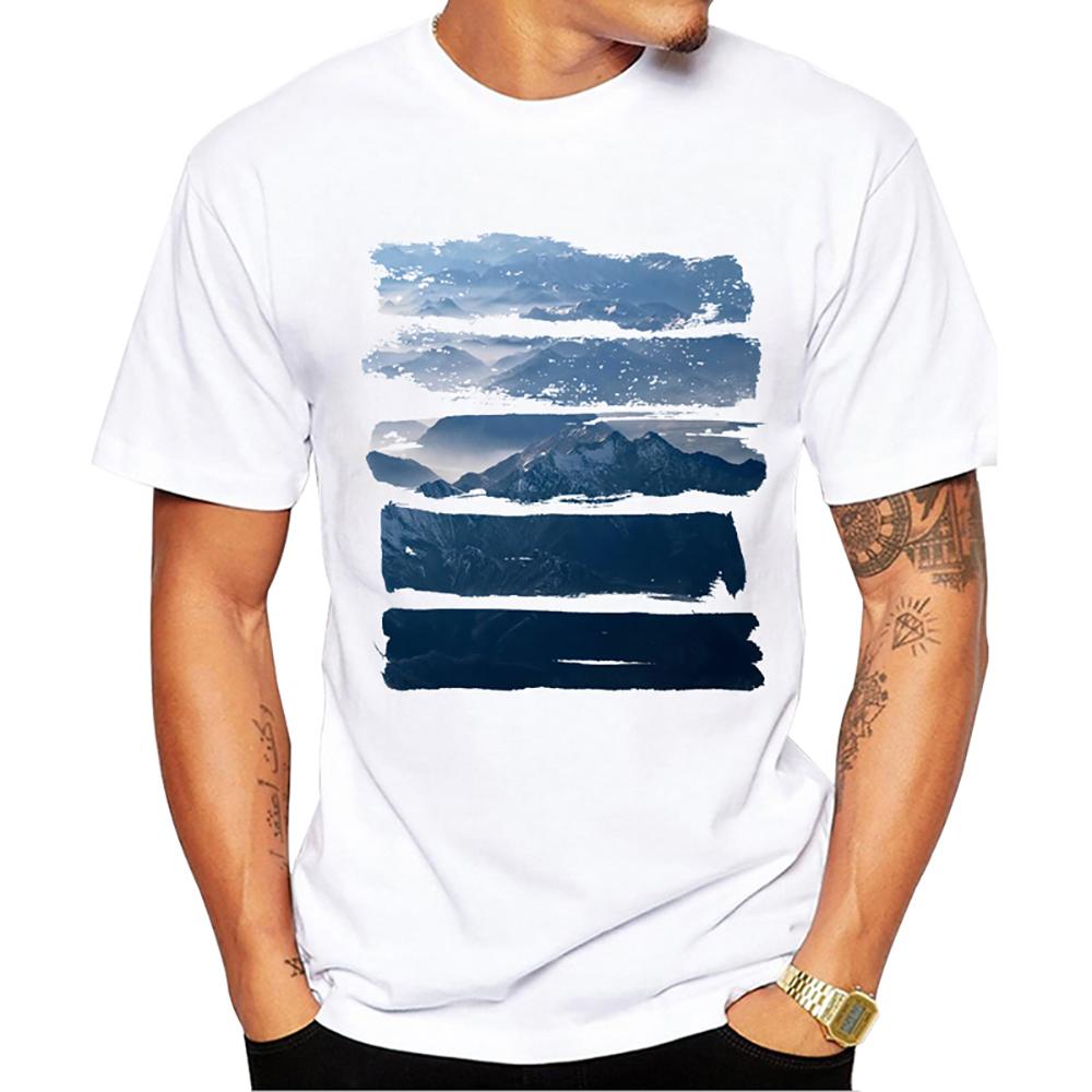 TEEHUB New Arrival 2019 Fashion Grunge Dripping Turquoise Misty Forest Print Men TShirt Short Sleeve ONeck Tops Hipster Tee