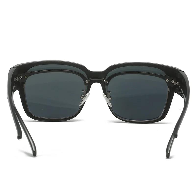 Sunglasses Unisex HD Lens Portable One Mirror Dual-use Anti-UV Sun Glasses Outdoor Driving Men Vintage Myopia TR90 Glasses Set