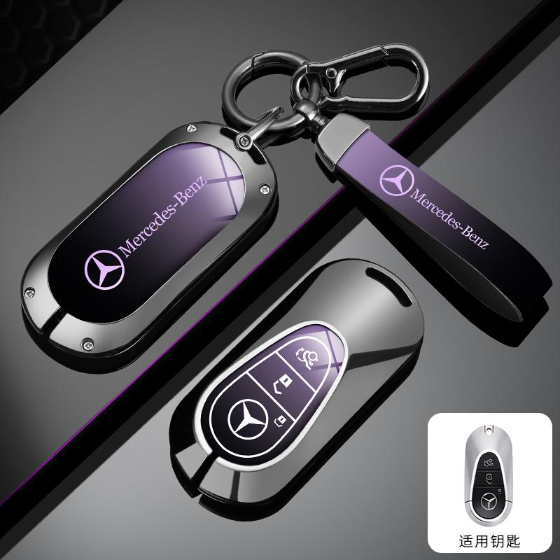 Hot Car Sticker Alloy Car Key Case Cover Shell Fob For Mercedes Benz C E S Class GLC W206 W223 W214 E300 C260 C300 S450 S500 S40
