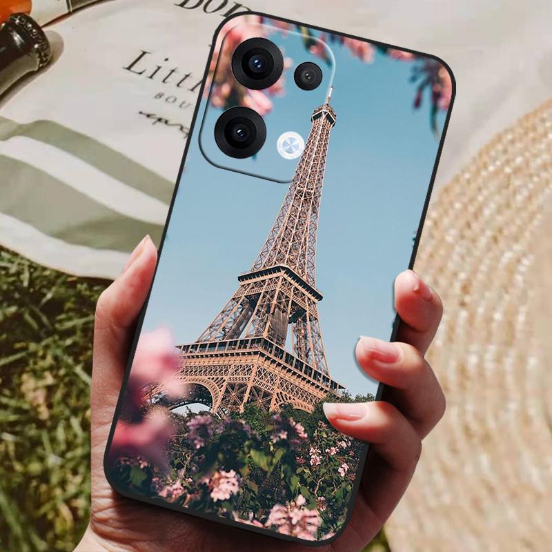 For Oppo Reno 13 Pro Case Black Silicone TPU Soft Phone Cover for Coque ppo Reno13 Pro 13Pro 5G Protective Back Shells Fundas