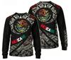 Men's 3D printed Mexican flag long sleeved fashionable round neck top street style Harajuku style long sleeved T-shirt