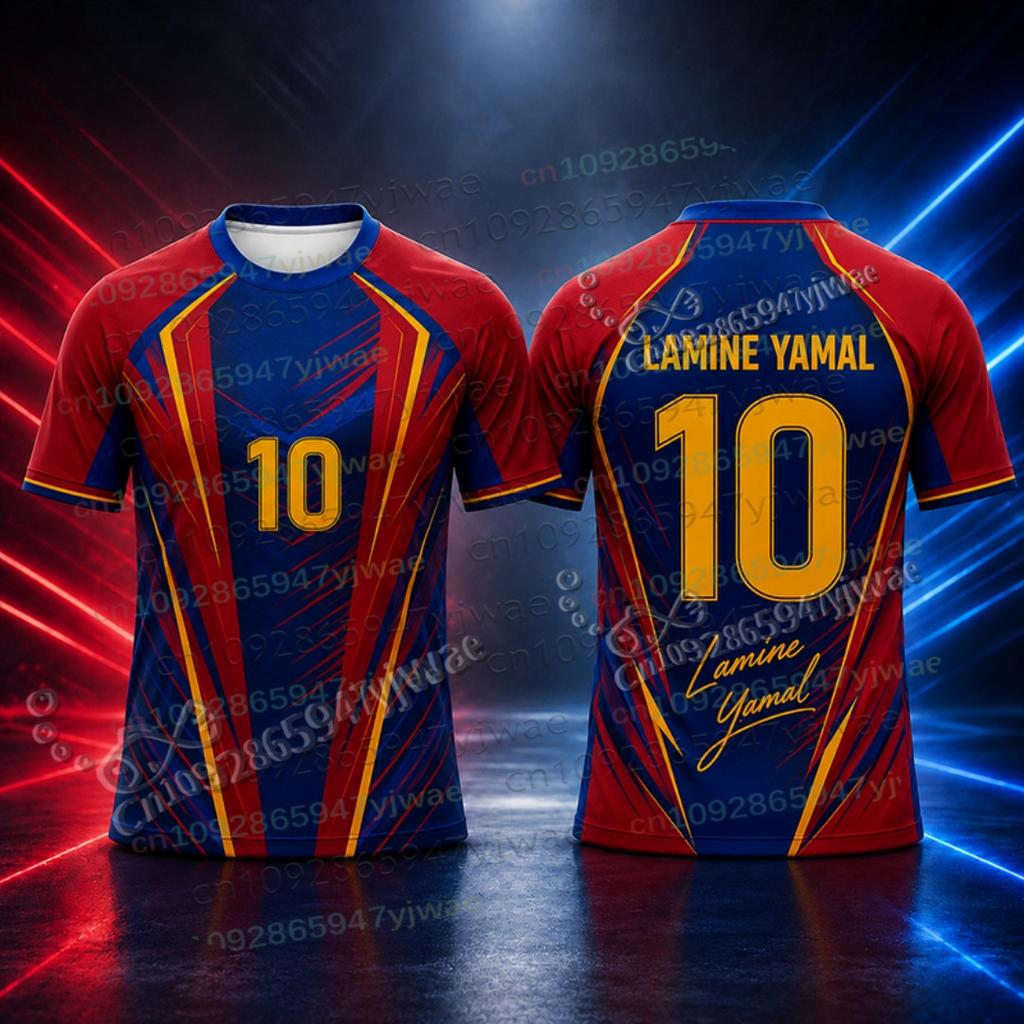 Camiseta de Fútbol Commemorativa Yamal No.10 Rushready Verano Transpirable Set para Adulto/Niño Camiseta Deportiva Edición Especial Camiseta de Fútbol para Aficionados