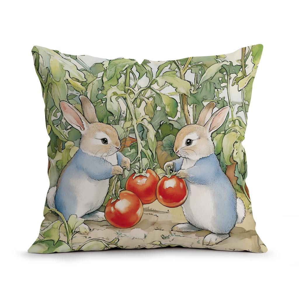 Easter Spring Bunny Cushions Pillowcase Polyester Cushion Cover Throw Pillow Pillowcover Home Car Sofa Decor
