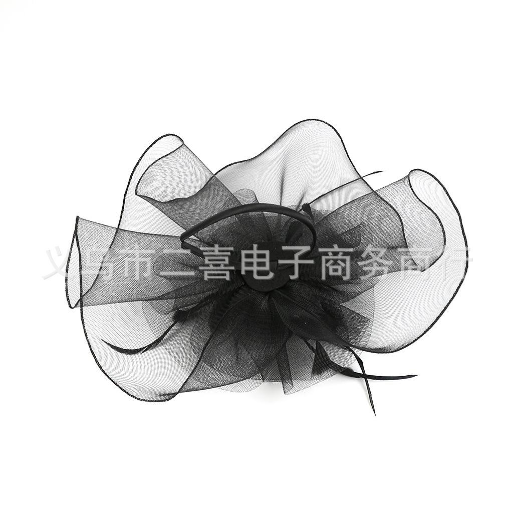 Fashion European and American Party Banquet Top Hat Mesh Cover Ball Headgear Boutique Hair Accessories Veil Wholesale