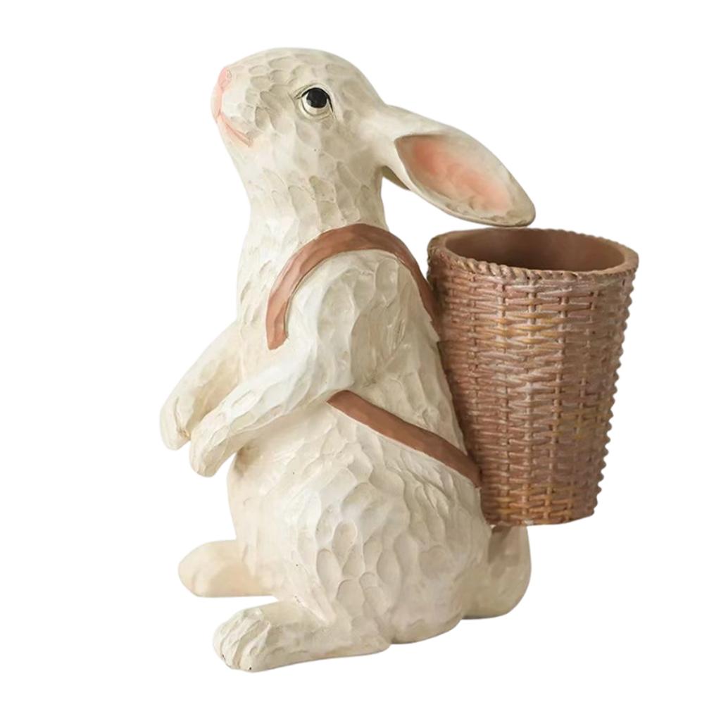 Simulated Animal Bunny Figurine, Creative Flower Pot For Patio Decoration And Home Décor.