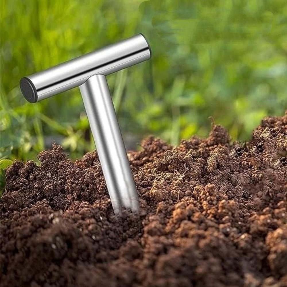 Outil d'excavation de trous pour plantes en forme de T Poignée confortable Planteur d'ampoules Distributeur de plantes Binette manuelle Semis