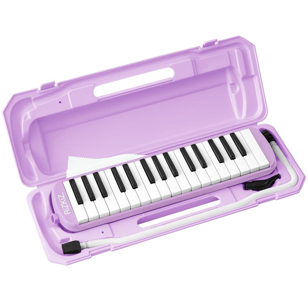 RiZKiZ Keyboard Harmonica 32 Keys Can Be Used In for Table for Standing with Hold Name Sticker Space Included [Lavender] Class, Playing, Performance,