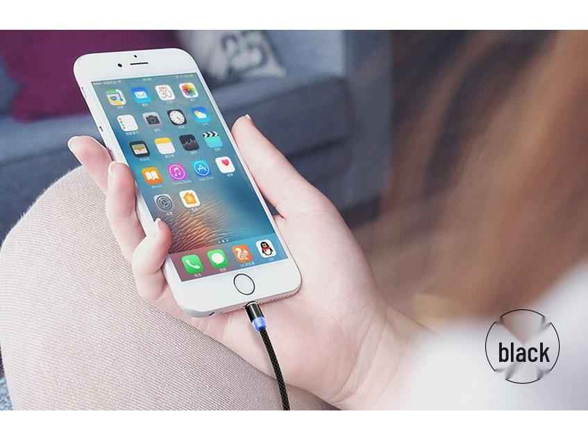 Nylon Magnetic 3-in-1 Charging Cable for Android, Apple, and Type-C Devices