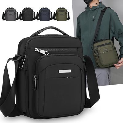 Sac à Bandoulière Multi-couches pour Homme Mode Décontracté Léger Nylon Sac Bandoulière pour Sortie Quotidienne Trajet Petit Sac à Main