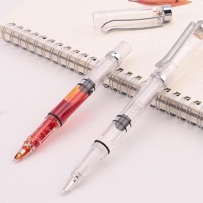Student & Adult Transparent Fountain Pen - Calligraphy Art, Ink Piston, Office/School Use