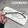 New Business Frameless Reading Glasses for Men Ultra Light Retro High-definition Glasses Anti Blue Light Presbyopia Glasses