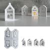 Ornament Mould Flexible Silicone Mold for Office Decoration Hollow House Shaped Desktop Embellishment Making Molds