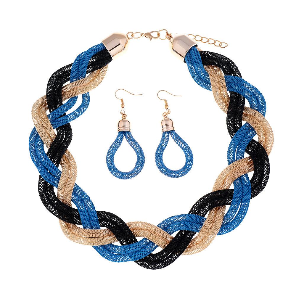 Style Necklace European And Earrings Jewelry Set With Geometric Design For Women