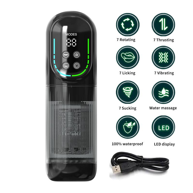 Automatic Thrusting Rotating Male Masturbator Licking Stroker Sucking Blowjob 100% Waterproof Pennis Pump Adult Sex Toys For Men