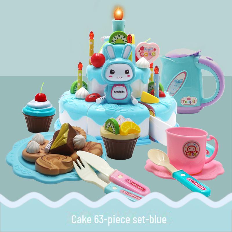 Kids' Cake and Fruit Cutting Playset - Fun Kitchen Toys for 3-Year-Olds