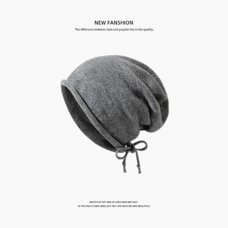 Winter women's plush ear protection warm wool hat retro dual-purpose bag hat street style knitted hat