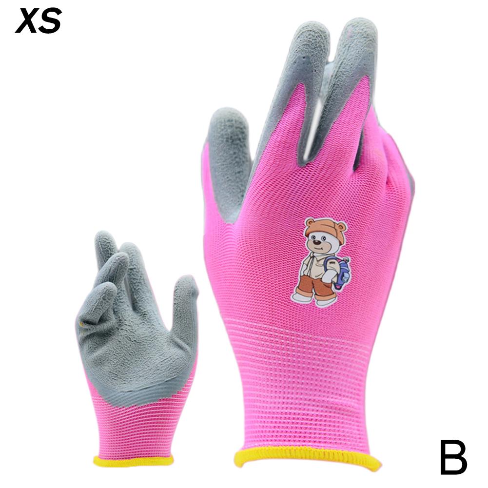 1 Pair Children Labor Cartoon Protective Gloves Camping Gardening Picking Beach Comb Thicken Wear-Resistant Latex Gloves