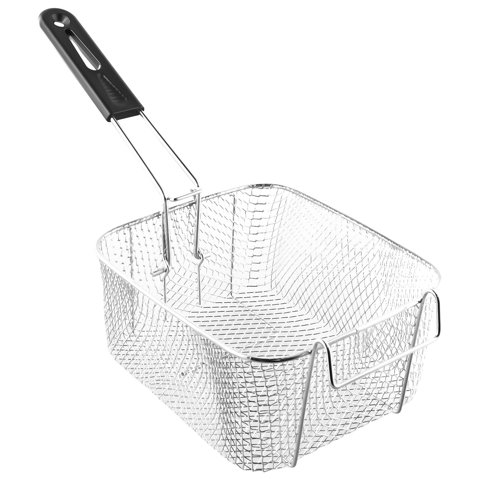 

Fry Basket Nickel Plated Mini Fried Skewers Chips Fish Fry Baskets Fryer Basket Strainer 20.5 *18.5*10.5cm For Home Accessories