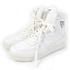 Great High Cut Sneakers Triangle Logo White Leather Women 37.5 1T638M Used