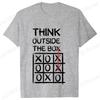 Retro Men's T-Shirt Think Outside The Box Print Short Sleeve T-Shirt Summer Casual Tees Top Loose Oversized T-Shirt for Men