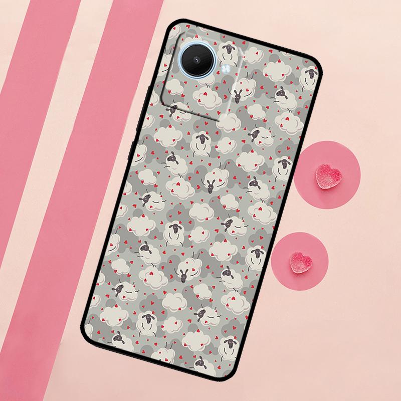 Cute Sheep For Realme 10 11 12 13 14 Pro Plus C55 C71 C75 C67 C63 C61 C53 C35 C65 GT6 GT7 15 Pro Case