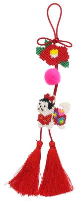 MIYUKI Bead Kit Shaped Stitch Hanging Doll Kit Dog and Camellia BFK-532