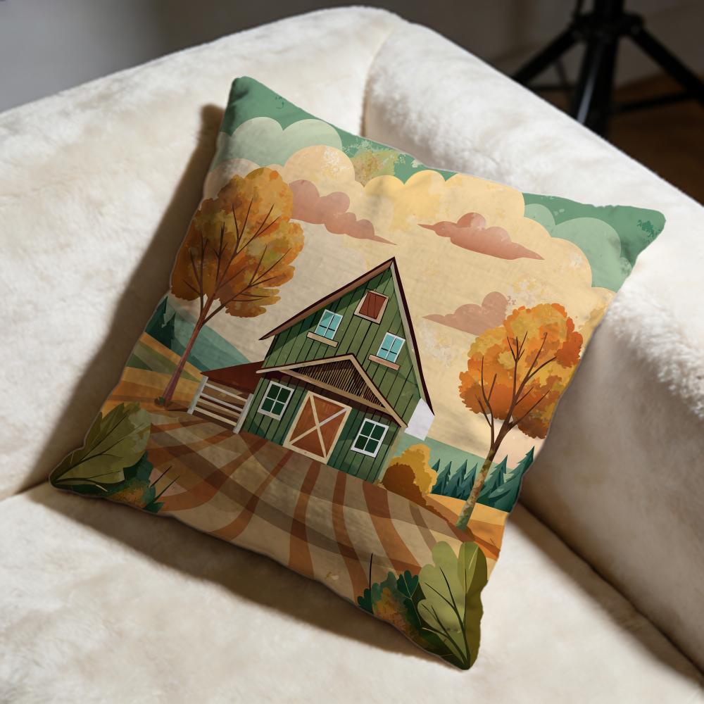 Farm Cushion Cover Soft Decorative Pillow Case Suitable for Bedroom Sofa Car Travel Use