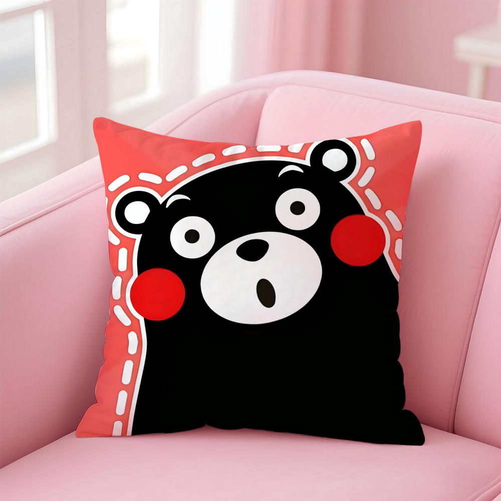 Süße K-Kumamon Kissenhülle Bequeme Wendekissenhülle Ideal für Auto Sofa Schlafzimmer & darüber hinaus