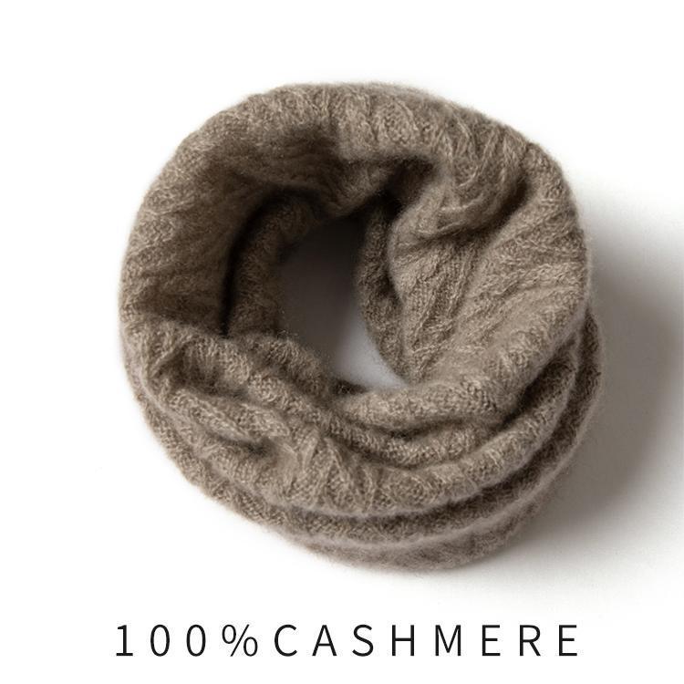 Unisex Solid Color Cashmere Wool Neck Warmer - Autumn/Winter Knitted Scarf for Students & Adults