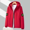 Spring Men's Hooded Windbreaker Jacket with Logo Print