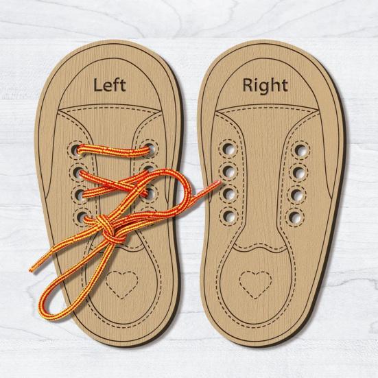 לוח תרגול קשירת שרוכים נעליים מעץ שטוח נעלי סניקרס צעצוע חינוכי לגיל הרך לקשירת שרוכים לילדים התפתחות מוקדמת השחלת שרוכים בנעליים