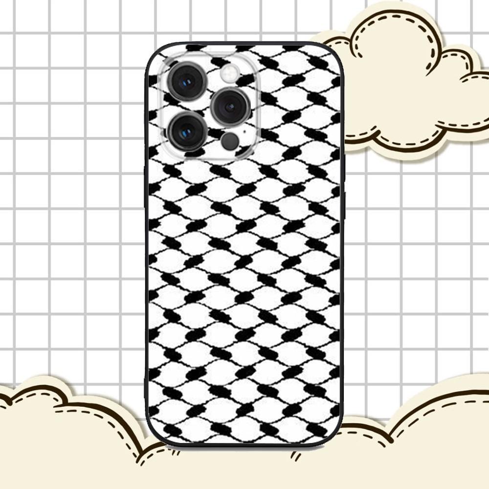 

P-Palestine-S Hattah Keffiyeh Phone Case For iPhone 16e,16,15,14,13,12,11,Pro,X,XS,Max,XR,Plus,Mini Soft Black Cover iPhone14ProMax