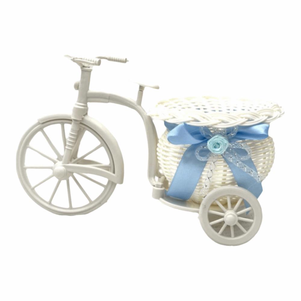 

Multicolor Tricycle Flower Basket Multi-use Bowknot Storage Basket Handweave Weaving Pattern Organizier Basket Wedding Ornament синий