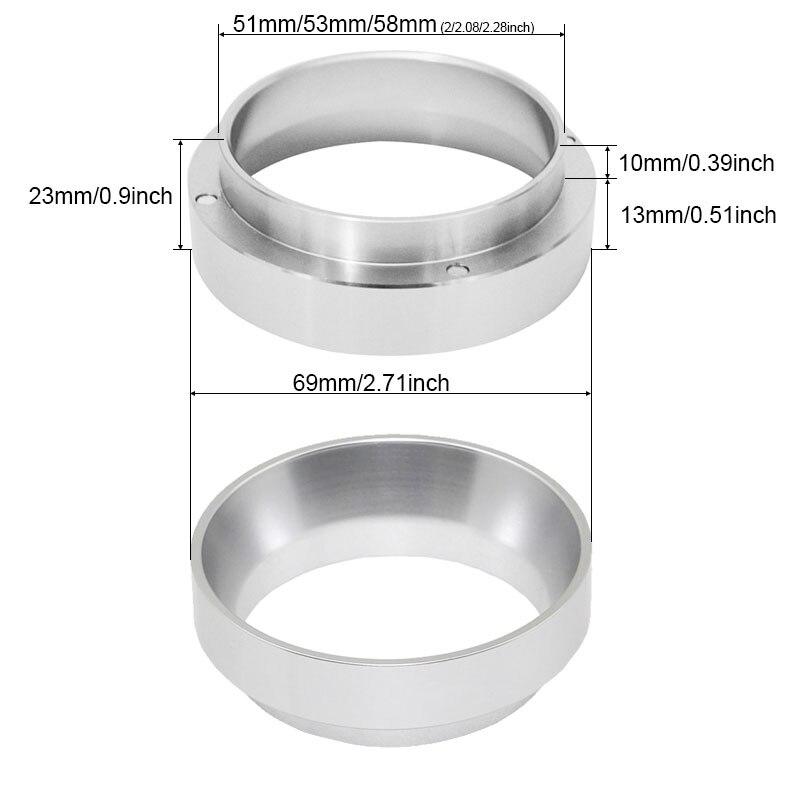 Aluminum Intelligent Dosing Ring For Bowl Coffee Powder Espresso Barista Tool For 51//53/54/58MM Profilter Coffee Tamper