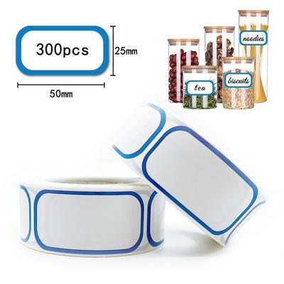 Adhesive Writable Label Roll Rectangular Blank Stickers for Organization Storage Office School Supplies Packaging